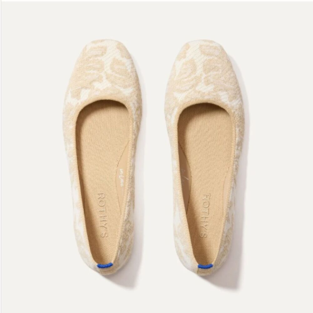 Rothy's The Max Square White Chantilly Flat W9